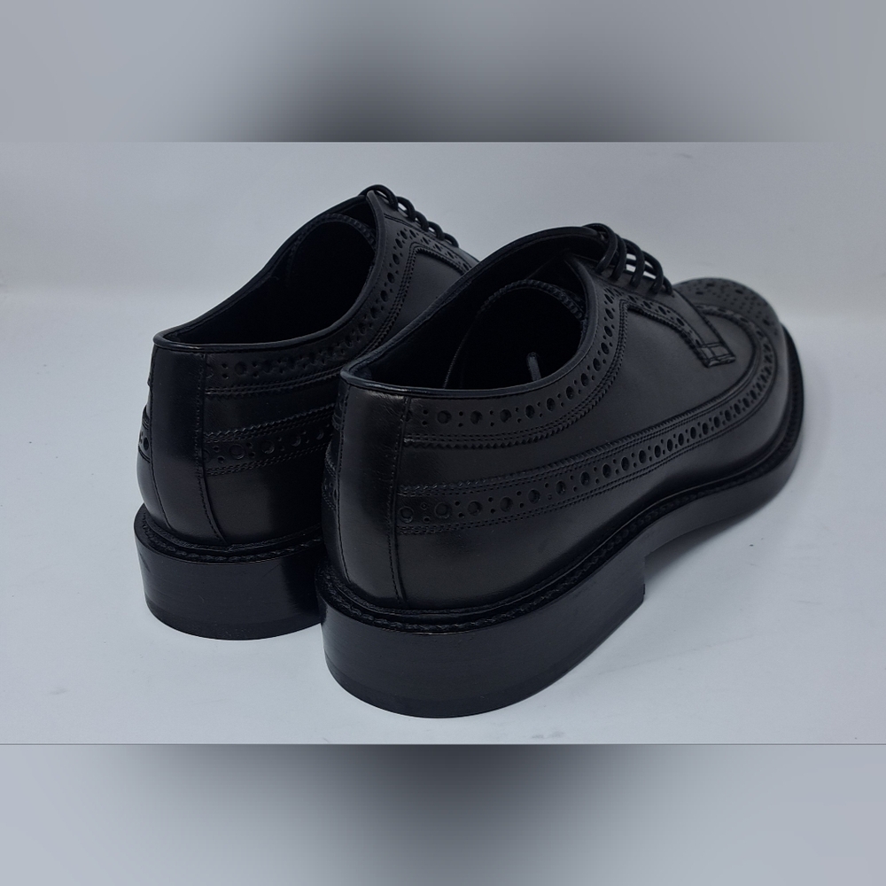 Burberry Men's Black Leather Wingtip Brogue Dress Shoes Lace Up 9 US 42 EU - Picture 7 of 14